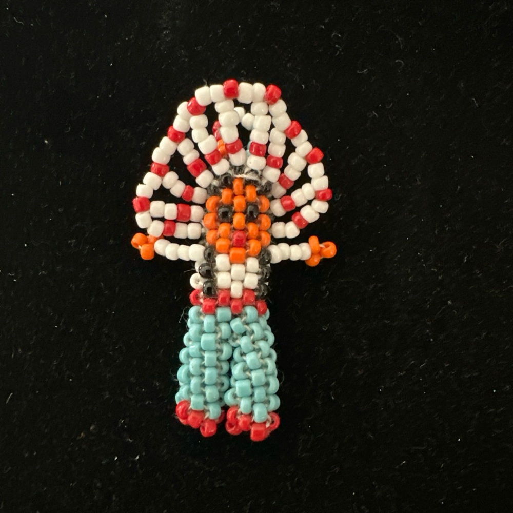 VINTAGE BEADED NATIVE AMERICAN Beaded PENDANT CHARM